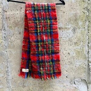 Vintage Tartan Scarf by The Scotch House 100% Mohair / Wool, Classic Plaid